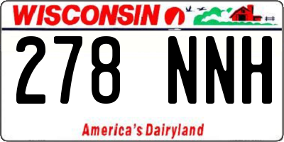 WI license plate 278NNH