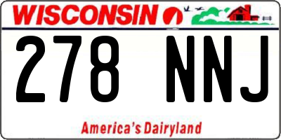 WI license plate 278NNJ