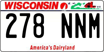 WI license plate 278NNM