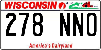 WI license plate 278NNO