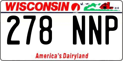 WI license plate 278NNP