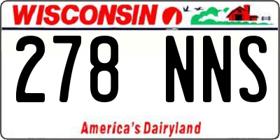 WI license plate 278NNS
