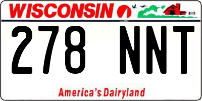 WI license plate 278NNT