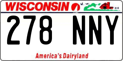 WI license plate 278NNY