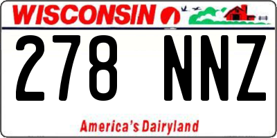 WI license plate 278NNZ