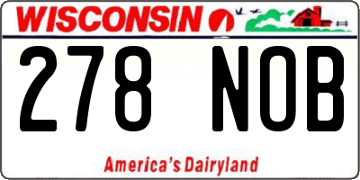 WI license plate 278NOB