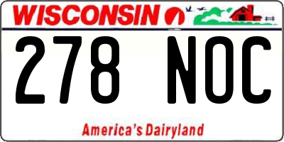 WI license plate 278NOC
