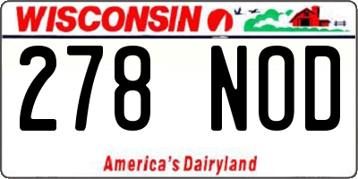 WI license plate 278NOD