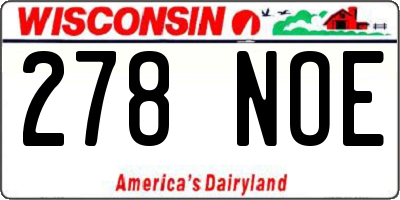 WI license plate 278NOE