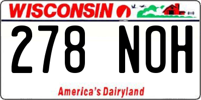 WI license plate 278NOH