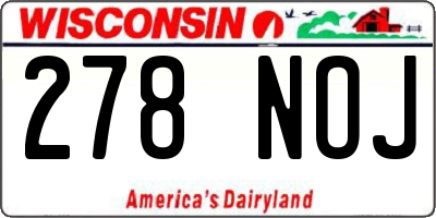 WI license plate 278NOJ