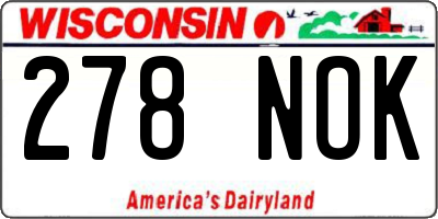 WI license plate 278NOK
