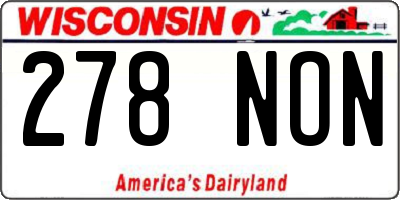 WI license plate 278NON