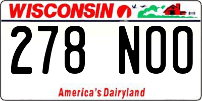 WI license plate 278NOO