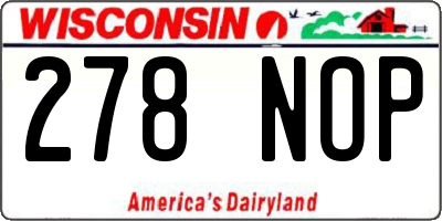 WI license plate 278NOP
