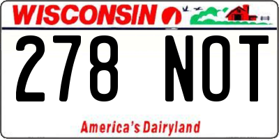 WI license plate 278NOT