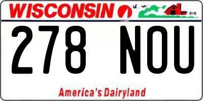 WI license plate 278NOU