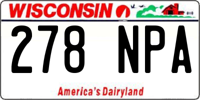 WI license plate 278NPA