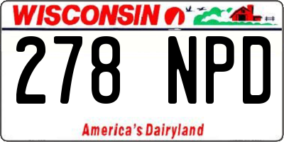 WI license plate 278NPD
