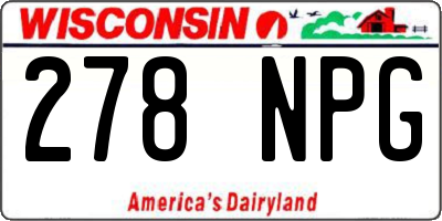 WI license plate 278NPG