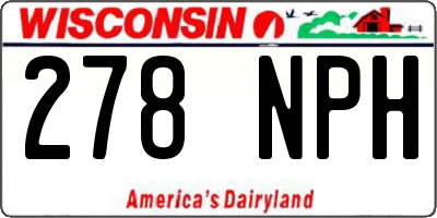 WI license plate 278NPH