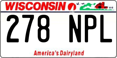WI license plate 278NPL