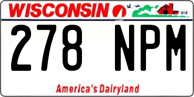 WI license plate 278NPM