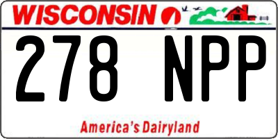 WI license plate 278NPP