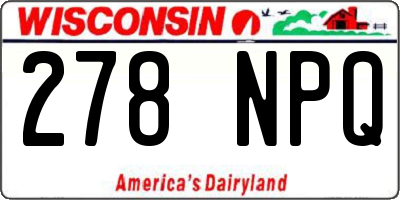 WI license plate 278NPQ