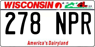 WI license plate 278NPR