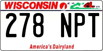 WI license plate 278NPT