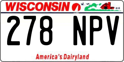 WI license plate 278NPV