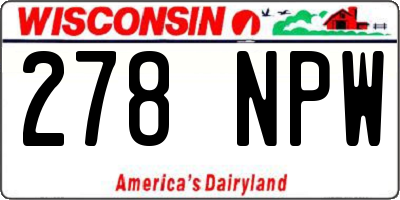 WI license plate 278NPW