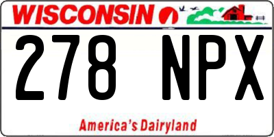 WI license plate 278NPX