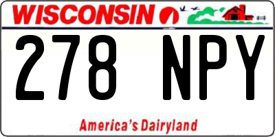 WI license plate 278NPY