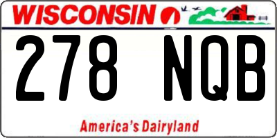 WI license plate 278NQB
