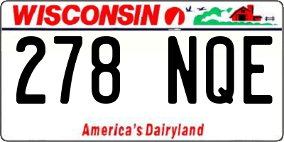 WI license plate 278NQE