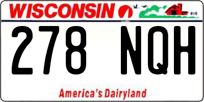 WI license plate 278NQH