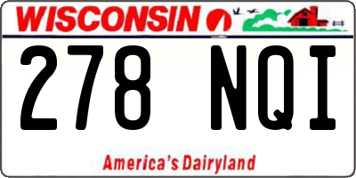 WI license plate 278NQI