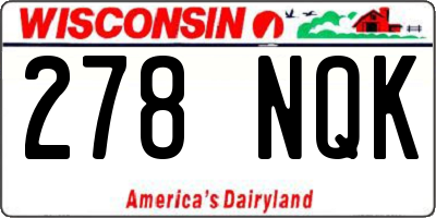 WI license plate 278NQK