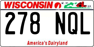 WI license plate 278NQL