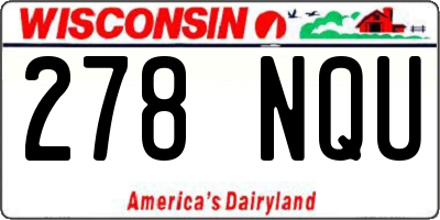 WI license plate 278NQU