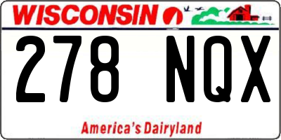 WI license plate 278NQX