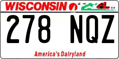 WI license plate 278NQZ