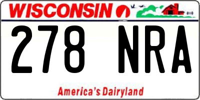 WI license plate 278NRA