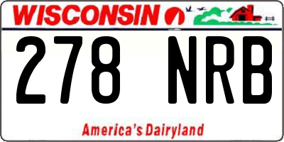 WI license plate 278NRB