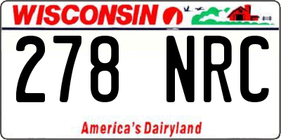WI license plate 278NRC