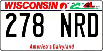 WI license plate 278NRD