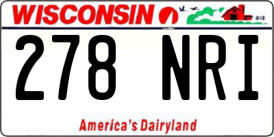 WI license plate 278NRI