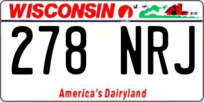WI license plate 278NRJ